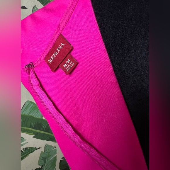 Merona Bright Pink Barbiecore Pencil Dress M - Picture 8 of 8